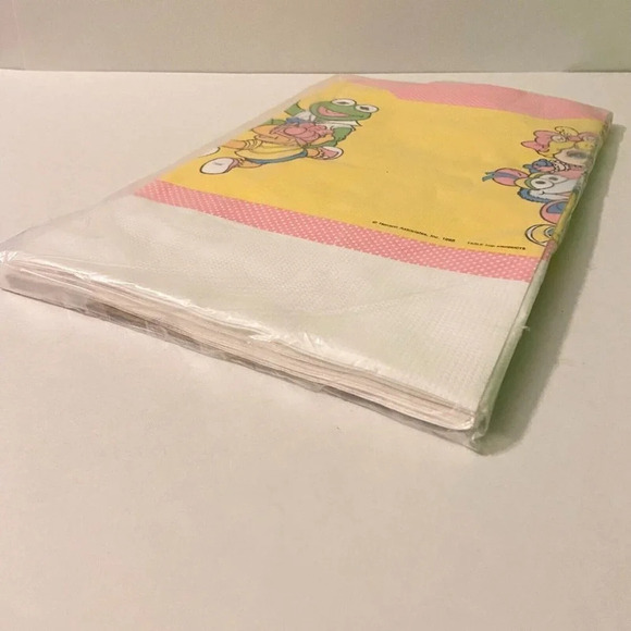 Vintage 1988  Jim Hensons Muppet Babies Paper Poly Table Cover Party Decor - Picture 5 of 13